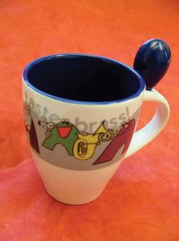 Taste Brass! Coffee Mug (White/Blue) (AL-01-ADV98001)
